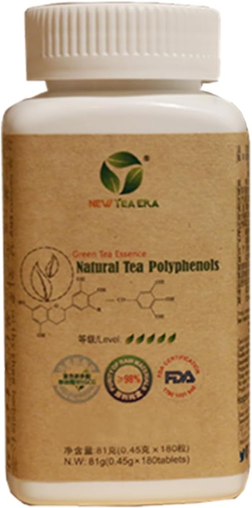 Zelený čaj Extract 98%, Tea polyfenoly Tablety, Antioxidant a imunitní podpora, Jedna láhev 180 Tablety