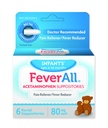 Feverall Infant Acetaminofen Suppositors 6 Rectal Suppositors 80mg Each Pain Reliever / Fever Reducer. Paraben Free, No umělé barvy nebo jiné konzervační prostředky. Věk 6- 36 měsíců