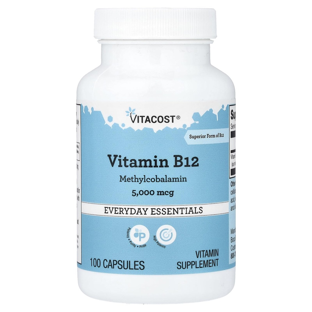 Vitacost Vitamin B- 12 Methylkobalamin - 5000 mcg - 100 tobolek