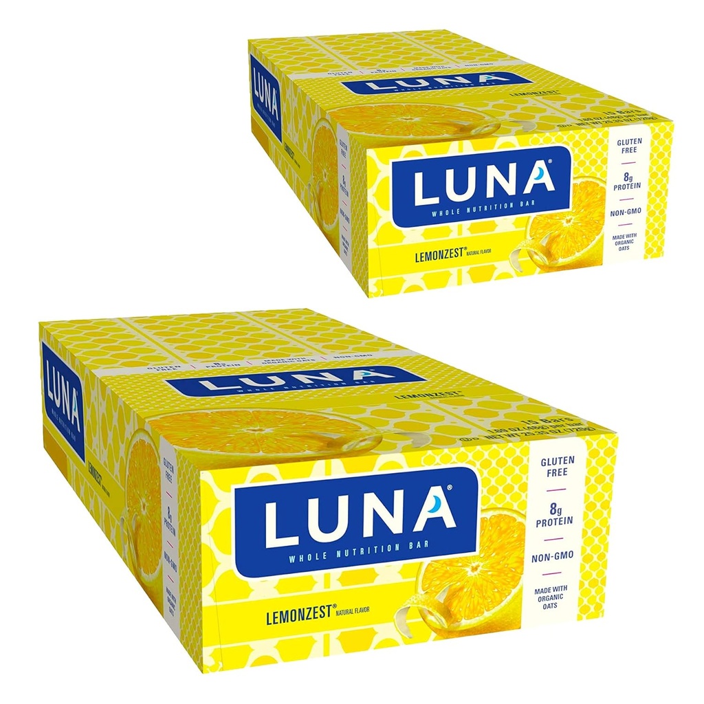 LUNA - Gluten Free Bary - Lemon Zest Flavor - (1.69 Ounce Snack Bars, 30 hrabě)