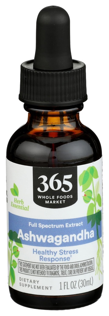 365 by Whole Foods Market, Ashwagandha Full Spectrum Extract, Health Stress Response, 1 Fl Oz
