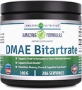 Amazing Formule DMAE Bitartate Powder Supplement 124; 100 Grams CLANE124; 286 Servings CLANE124; Non- GMO CLANE124; Gluten- Free CLANE124; Made in USA