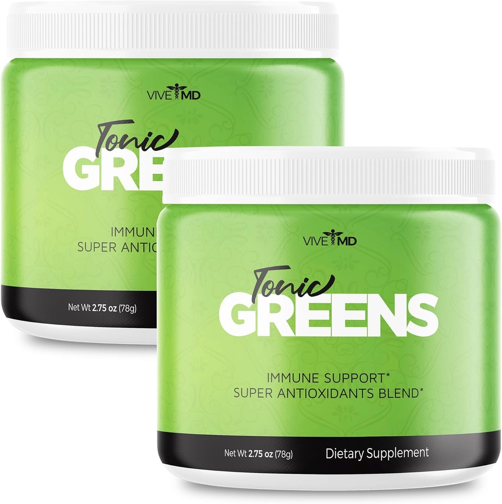 Tonic Green Powder Vitamin Boost Dodatek Oficiální Formule - Přírodní zelená Směs Energy Dodatek Extra Strength - BCAA L-glutamin Vitamin B6, Revoluční energie Fix Řešení Recenze (2 Pack)