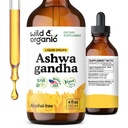 Wild & Organic Ashwagandha Drops - Mood Support Supplement w / Ashwagandha Root Extract - Liquid Drops for Calm Mind - Relaxation Supplements - Sugar & Alcohol- Free - 4 fl oz