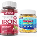 Železné gumové 2 balení + děti Omega 3 gumové 2 balení