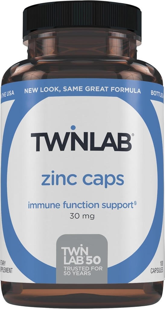 Twinlab Zinek Caps - Imunitní podpora, Metabolismus, Péče o pleť, 100 tobolek