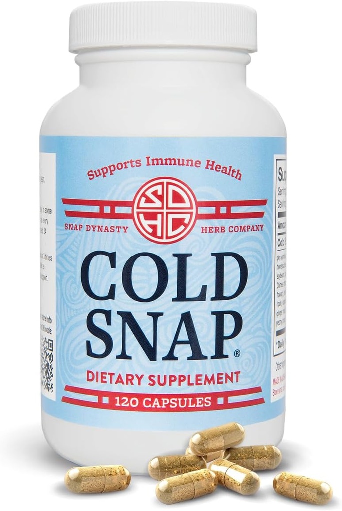 Snap Dynastie Studený Snap - 120ct Kapsle, Balení 1 - Plant Based Komplexní imunitní zdravotní podpora pro všechny věkové doby, Rychlé doplňky pro studenou a chřipkovou podporu, Žádné kontraindikace