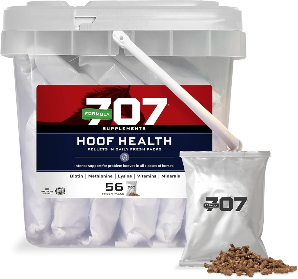 Vzorec 707 Hoof Health Equine Dodatek, Denní čerstvé balíčky, 56 Day Supply - Biotin, aminokyseliny, a minerály pro zlepšení a podporu zdravé koňské kopyta
