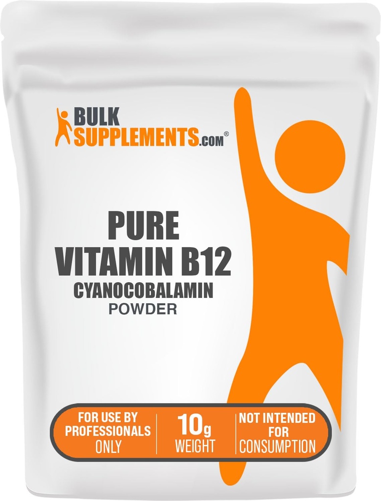 BulkSupplements.com Čistý kyanokobalamin (vitamin B12) Prášek - B 12 Vitamin - B12 Vitaminy - Vegan Vitamin - B12 Kyanokobalamin - B12 dodatek - Energetické vitaminy (10 gramů - 0,35 oz)