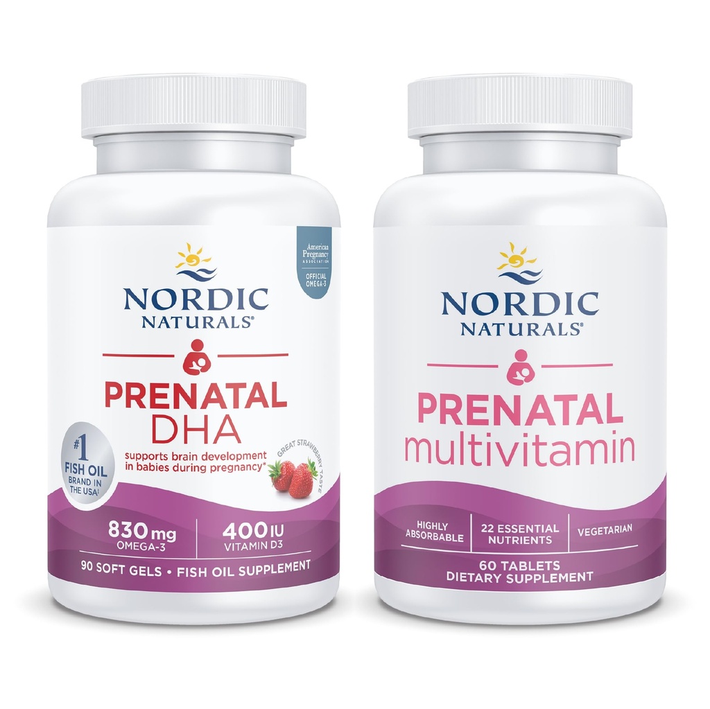 Nordic Naturals Prenatal Starter Pack - Prenatal DHA a Prenatal Multivitamin Tablety