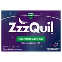 ZzzQuil, Nighttime Sleep Aid LiquiCaps, 25 mg Difenhydramine HCl, No.1 Sleep- Aid Brand, Non- Habit Forming, Fall Asleep Fast, 12 Count