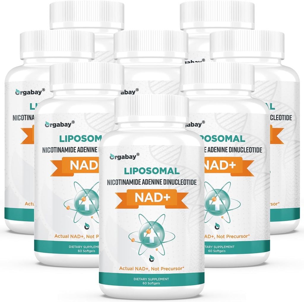 Orgabay Liposomal NAD + Doplněk 500 mg, vysoká absorpce, zvýšení NAD + s TMG 250 mg, skutečný NAD Plus účinnější než nikotinamid Riboside, podpora celulární energie, zdravé stárnutí 124; 480