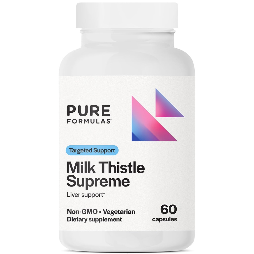 Purefillas Milk Thistle Supreme 250 mg - Podpora jater a antioxidantů - Non- GMO Vegetariánské kapsle - 60 Počet