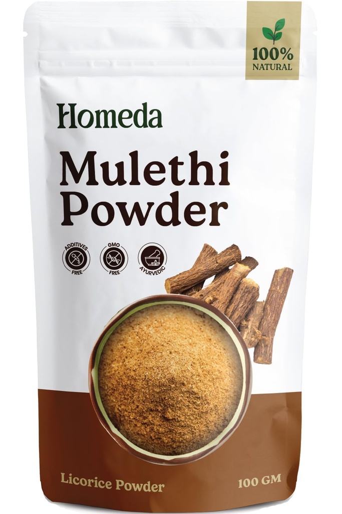 Organic Licorice Root Powder (3.5 oz - 100g), Muleti Powder Organic for Face, Pure Licorice Root Extract for Skin, Regaliz Raiz Organico Sured Licorice Roots Herb, Extracto De Regalis 0,2 lb