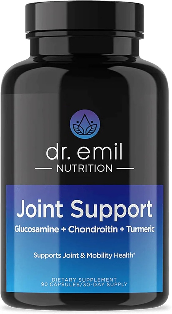 DR. EMIL NUTRITION Společná pomoc Dodatek - Společný dodatek s Glucosamine Chondroitin, MSM & Turmeric - Společný doplněk zdraví pro mobilitu a nepohodlí pro muže a ženy * (60 Kapsle)