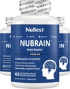 NuBrain - Advanced Brain Booster - Zlepšit paměť, Focus & Clarity s vitaminem B6, Ginkgo Biloba, Bacopa Monnieri & More - Mozkový dodatek pro muže a ženy - 3 balení 124; 3 měsíce dodávky