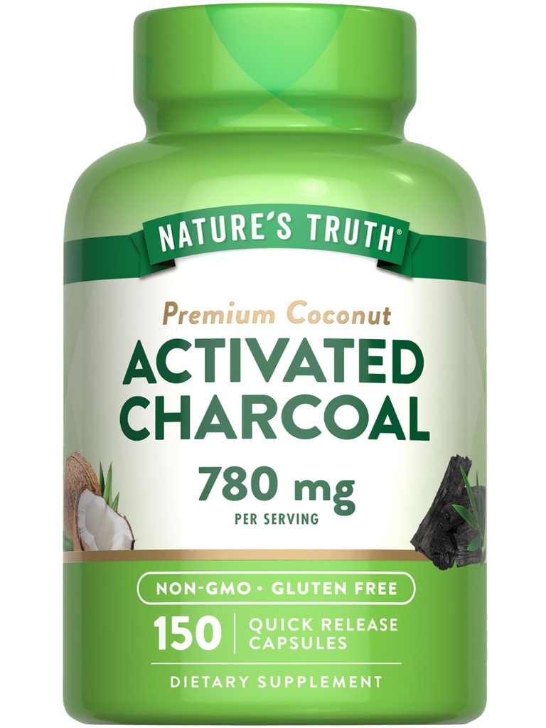 Nature 's Truth Activated Charcoal Capsules 780 mg PHR124; 150 Pills PHR124; from Coconut Shells PHR124; Non- GMO & Gluten Free Supplement