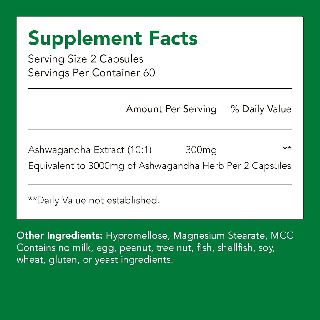 Organic Ashwagandha Doplňky 124; 150 mg extraktu = 1500mg Herb (1 Bottle- 120 Capsules- 2mo Supply) 124; Podporuje Stress Relief, Imunity Health, & Energy Increase 124; Non- GMO & Gluten zdarma