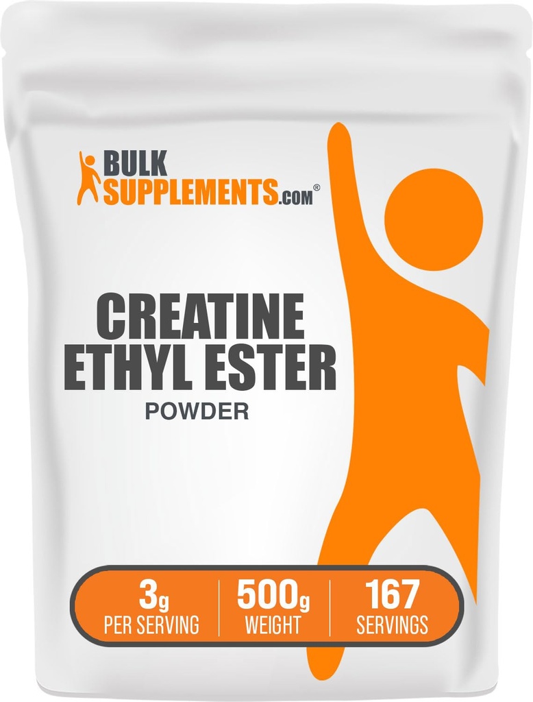 BulkSupplements.com Creatine Ethyl Ester HCl Powder - Creatine Ethyl Ester Powder - Neochucený & gluten zdarma, 3g per Serving, 500g (1,1 lbs) (balení po 1)