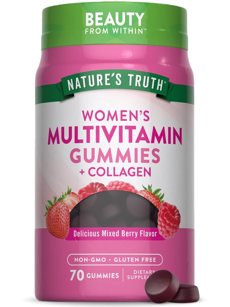 Nature 's Truth Womens Multivitamine Gummies Plus Collagen & Biotin current 124; 70 Count current 124; Non-GMO & gluten zdarma dodatek