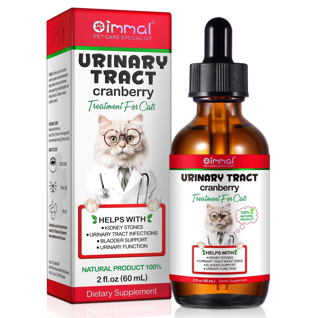 Močový trakt pro kočky, přírodní kocour Močový trakt Léčba Kapky - Podporuje močový měchýř, Ledviny Kámen, Pes UTI, Cranberry Ledviny Supplement Support Supplement, Kuřecí Flavor - 60 ml / 2.02oz