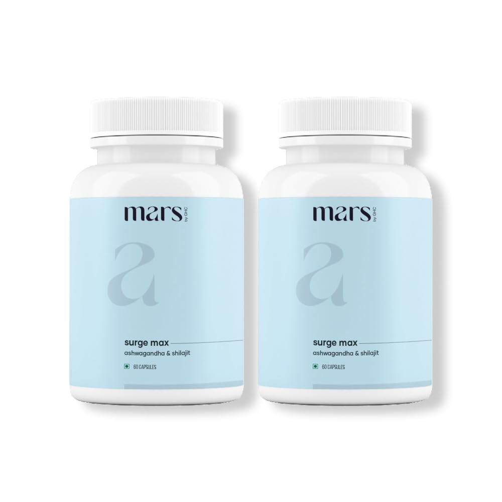 Mars Surgemax Přírodní kapsle s Shilajit & Safed Musli Dublin 124; Podporuje energii, sílu & imunitu 124; pro aktivní životní styl 124; 120 Kapsle 124; Balení po 2