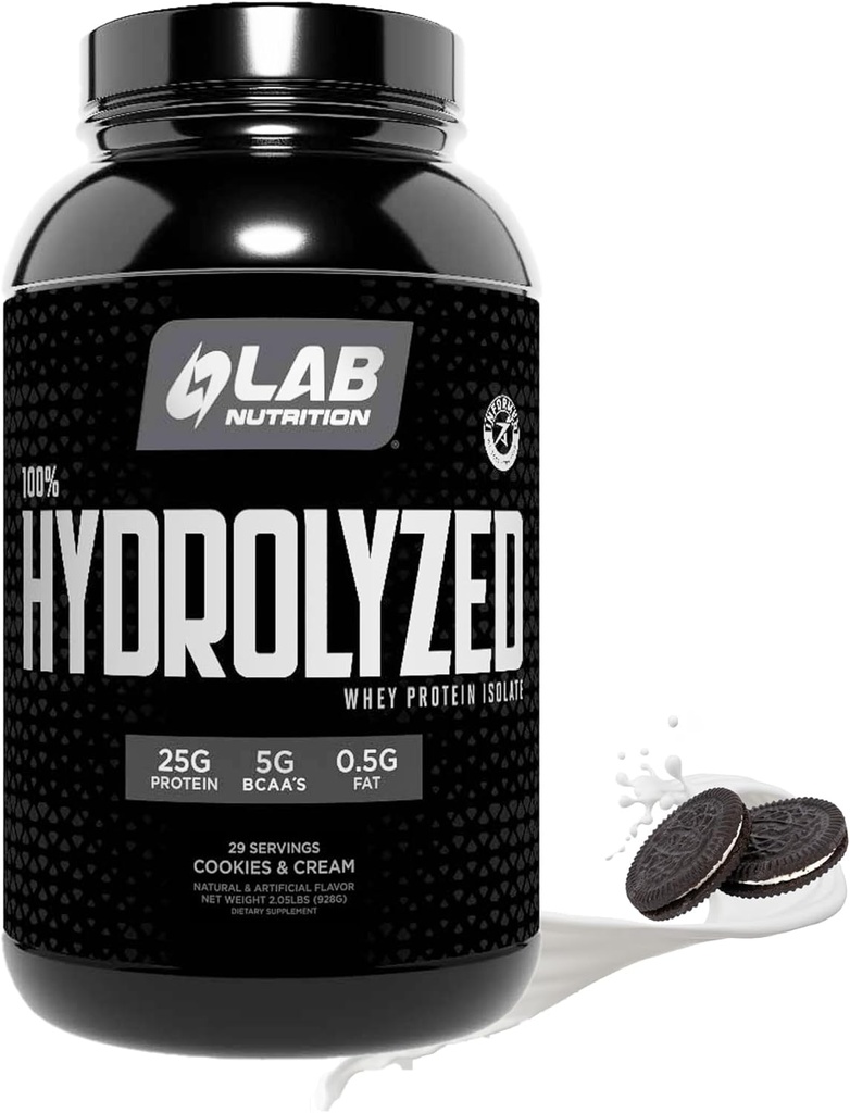 100% hydrolyzované syrovátkové bílkoviny izolát (2 litry, cookies a krém flavor) 25gr proteinu, Build Muscle, Lean Muscle Growth, Easy Digestion, gluten Free, laktóza zdarma, rychlé absorbování.