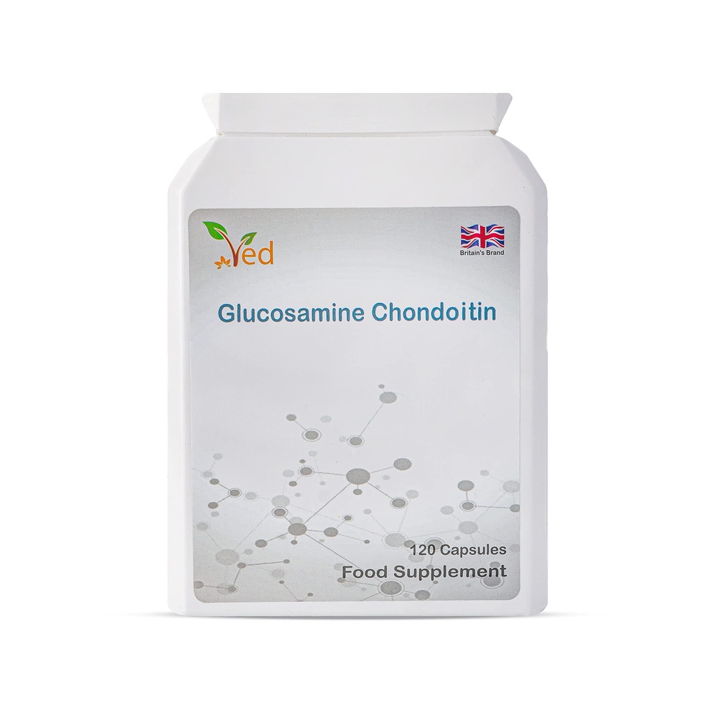 Ved Glucosamine Chondroitin Turmeric Vitamin C CZ124; Společná podpora Dodatek CZ124; Non- GMO, gluten Free CZ124; 120 Kapsle CZ124; 60 Dny dodávky.