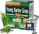 YAMAKAN Young Barley Grass Powder, Greens Superfood Powder Rich in Nutrients, Minerály, Vitamíny & Plant- Based Protein for Women & Men, Barley Grass from Japan, Non GMO 88 Count