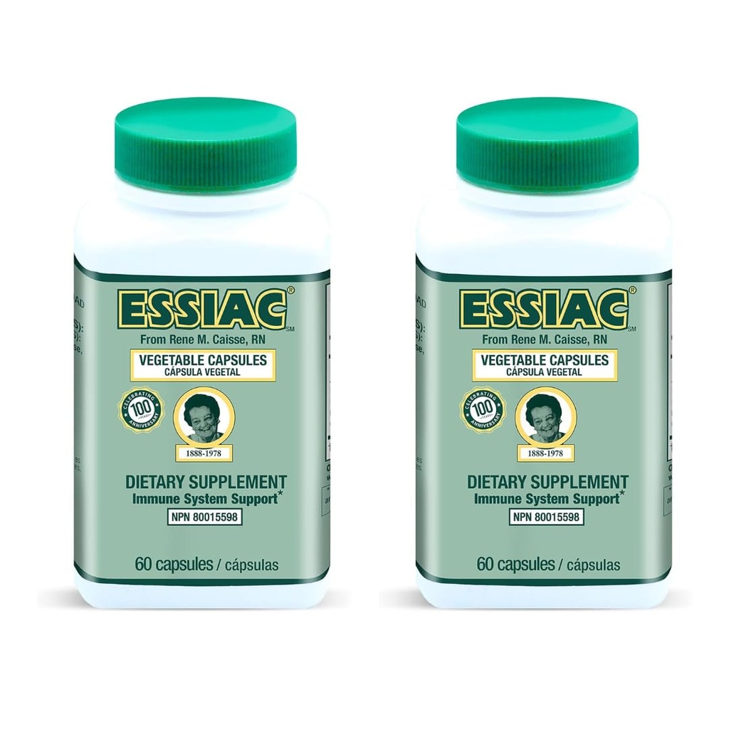 Essiac Tea All- Natural Bylinné Extract Kapsle - 60 Kapsle 124; Výkonný Antioxidant Směs pomoci podporovat celkové zdraví & Well- Bytí 124; Původní vzorec od 1922 (Balení 2)