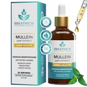 4-in-1 Mullein Drops for Lungs & Gut Health - Liposomal Mullein Leaf Extract, Slunečnice Lecithin & Cholin pro imunitní, stravovací, alergie & Mucus Relief - Made in USA - 2oz Peppermint