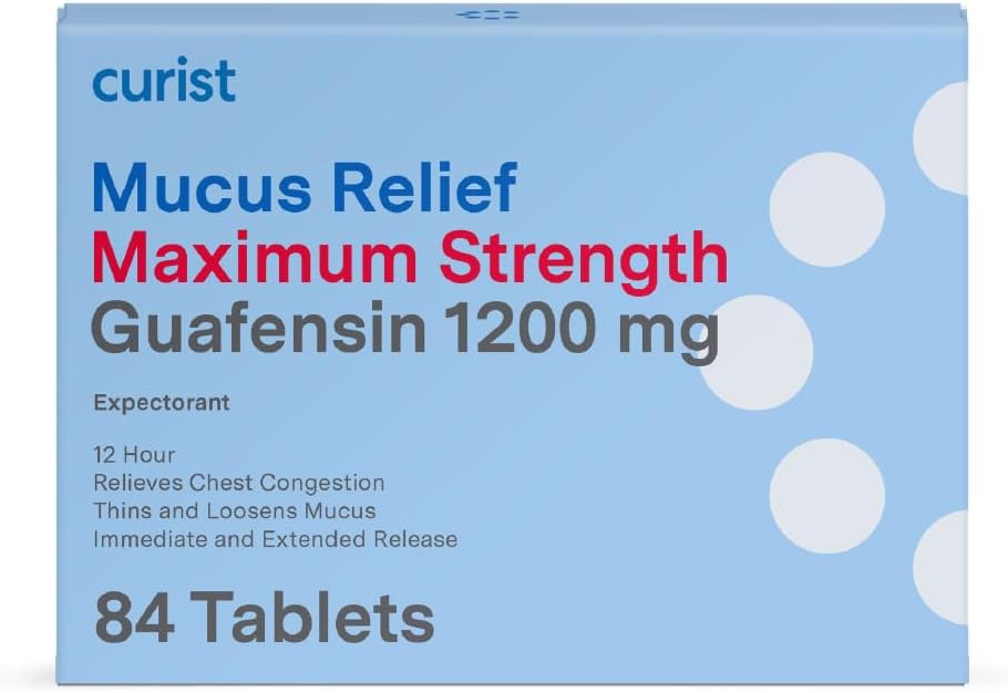 Kurista Guaifeesin Mucus Relief 1200 mg Maximální síla OTC - 84 Hrabě Rozšířené uvolňovací tablety - Snížit Mucus Clear Congestion (84 Počet Tablet Bulk Pack)