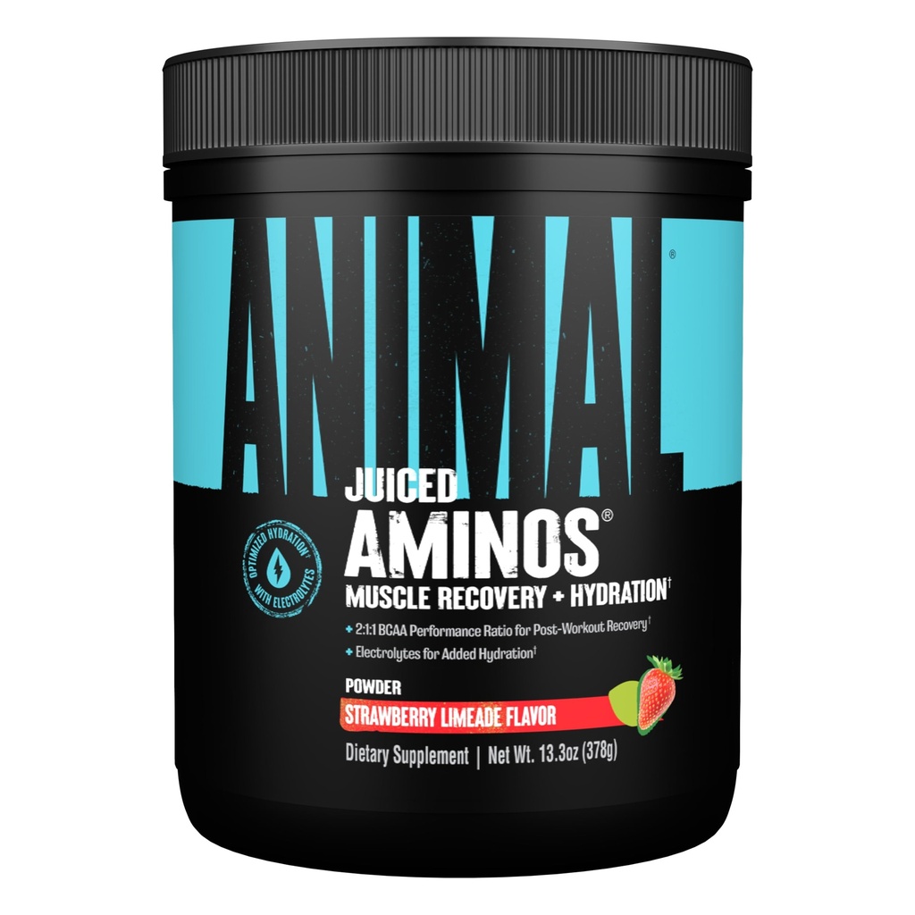 Animal Juiced Amino Acids - BCAA Powder EAA Matrix Plus Hydratace s elektrolyty a mořská sůl kdykoliv obnovit a zlepšit výkon, Strawberry Limeade Flavor, 30 Služební