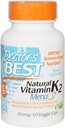 Lékařský nejlepší přírodní vitamín K2 Mk-7 s Menaq7 45 Mcg 60 Veg Caps
