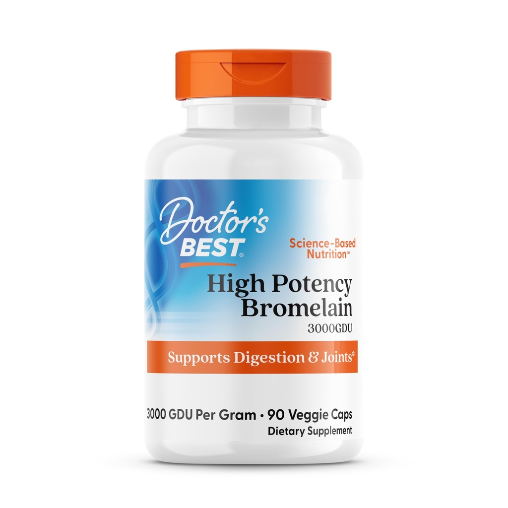 Lékařský nejlepší 3000 GDU Bromelain proteolytické trávicí enzymy doplňky, podporuje zdravé trávení, společné zdraví, živiny absorpce, 500 mg, kapsle, 90 Počet (balení po 1)