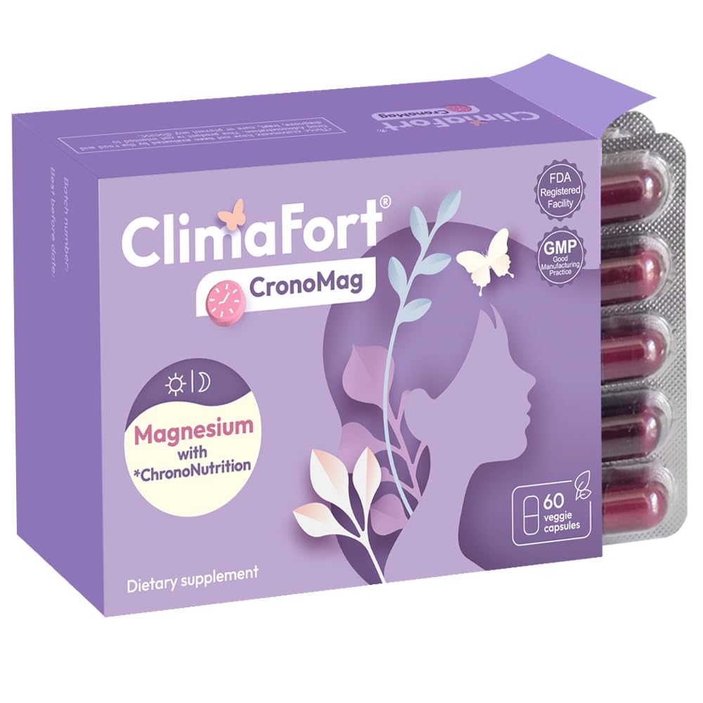 ClimaFort CronoMag CRON124; Hořčík pro ženy v Menopauze CRON124; 5 Solí Bisglycinát + Glycerofosfát CRO124; B12 CRON124; doplněk k energii CRON124; 1 Měsíční dodávka