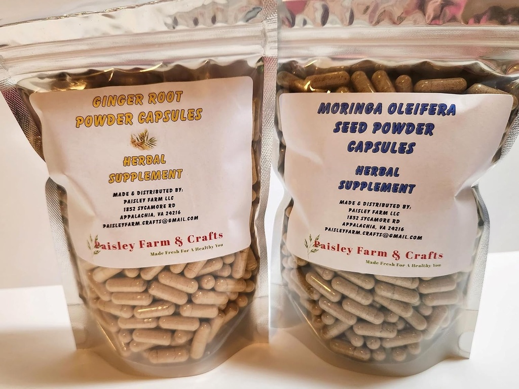 Ginger Root Moringa Leaf and Seed Capsule Value Packs (Ginger Root + Moringa Seed) - Bylinný doplněk