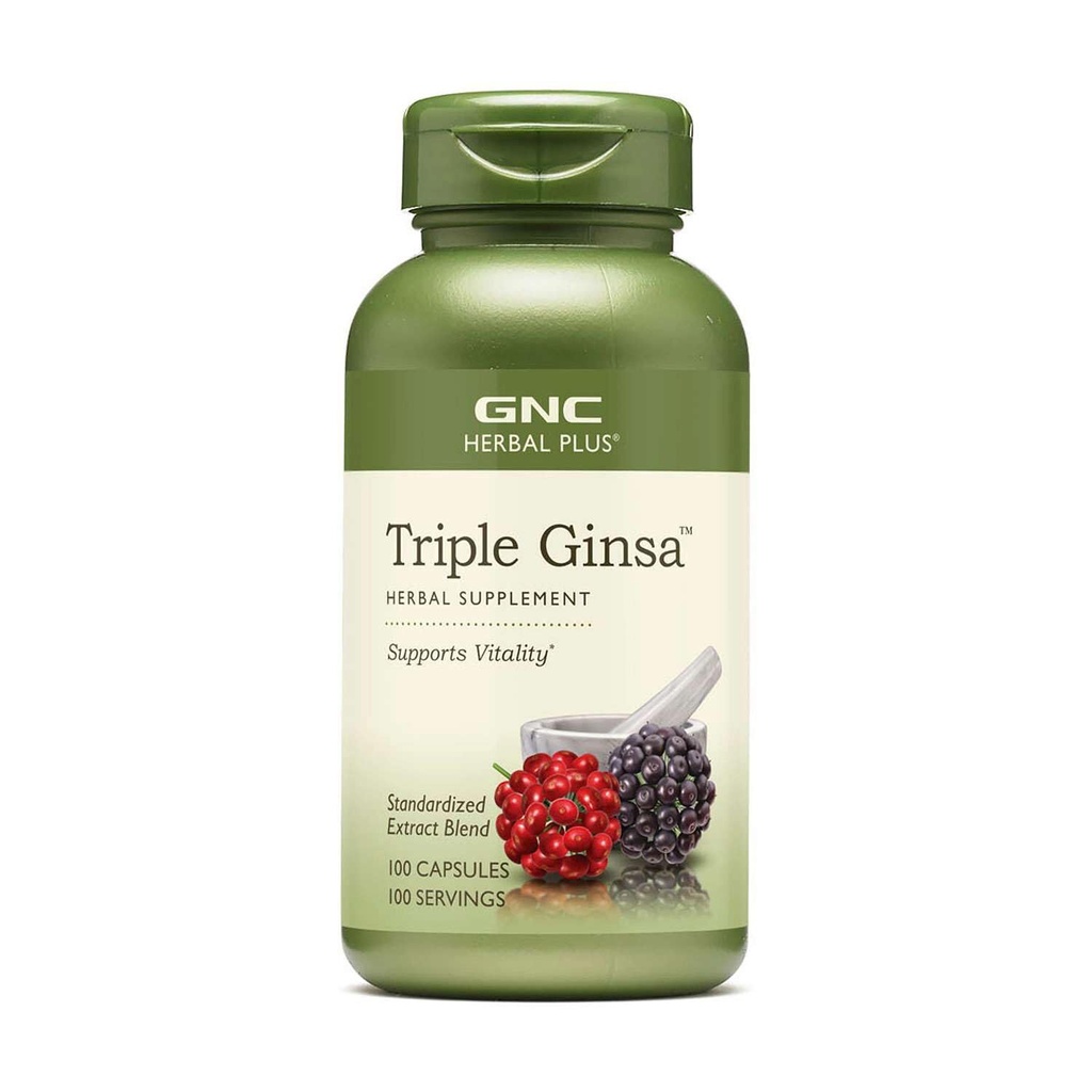 GNC Bylinné Plus Triple Ginsa Dodatek, Podporuje Vitalitu, 100 Služeb