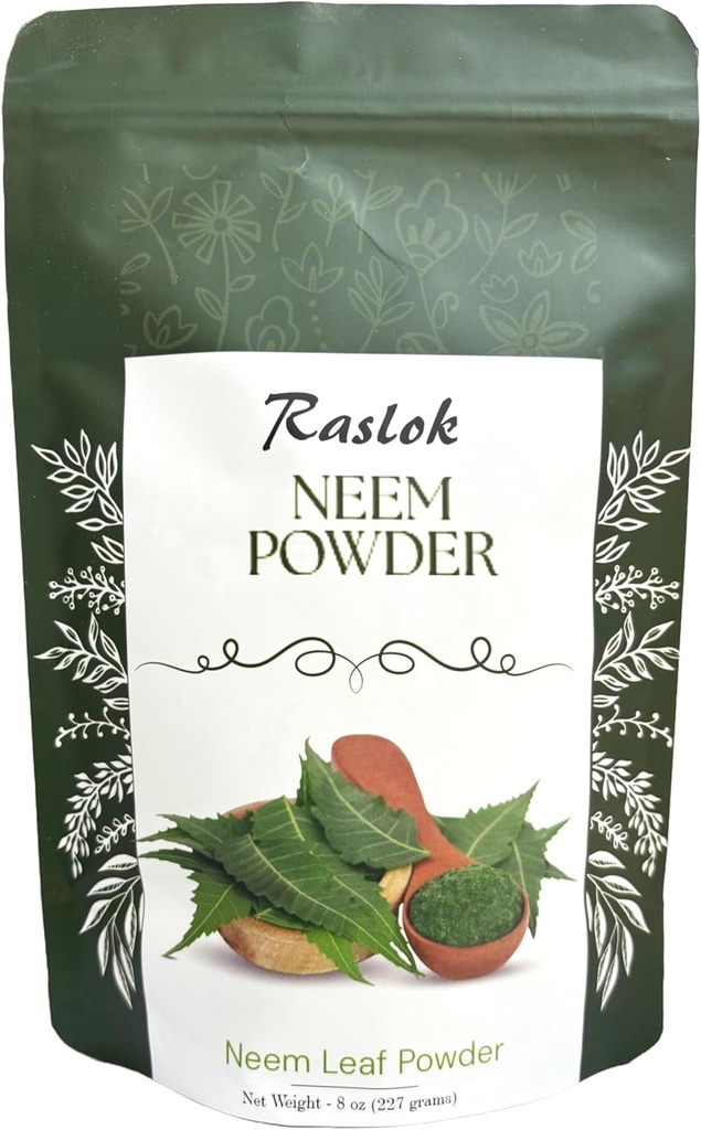 Neem Powder 124; 100% čisté a přírodní Neem Powder 124; Velmi hořký Neem dodatek pro pleť, vlasy a detox (8 oz)