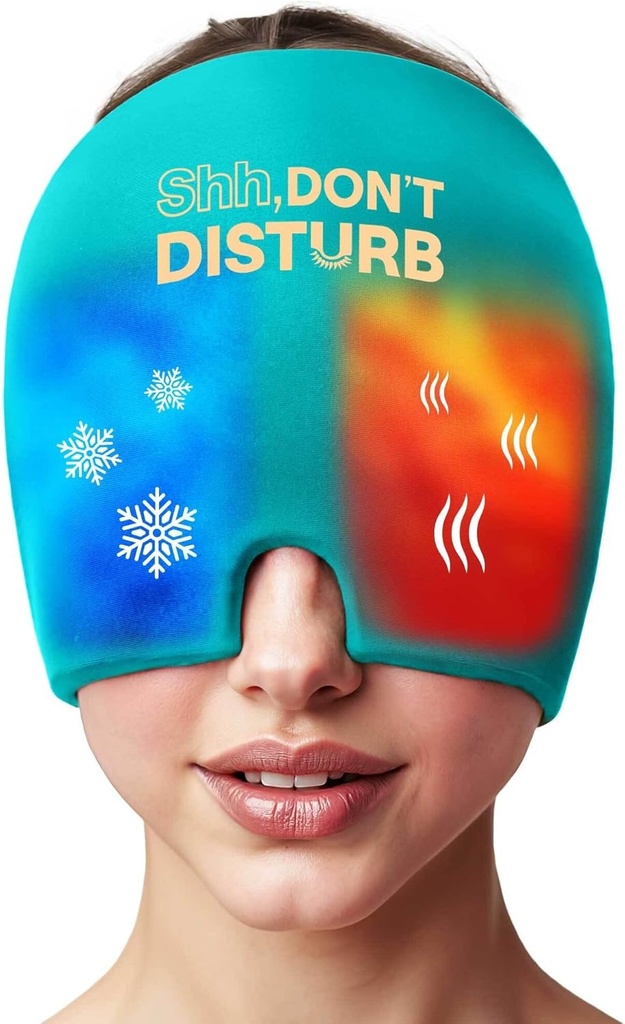 Migréna Relief Cold Cap - Znovu použitelný gel Ice Pack Cap pro bolesti hlavy, Puffy Eyes, Sinus Pressure, Kocovina - 360 ° Komprese Migréna Hat pro ženy a muže - Chladicí čepice pro napětí a stres