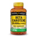 Mason Natural Vitamin A Beta karoten 25 000 IU, podporuje Vizi, buněčnou funkci a imunitní zdraví, 100 Softgels, balení po 3