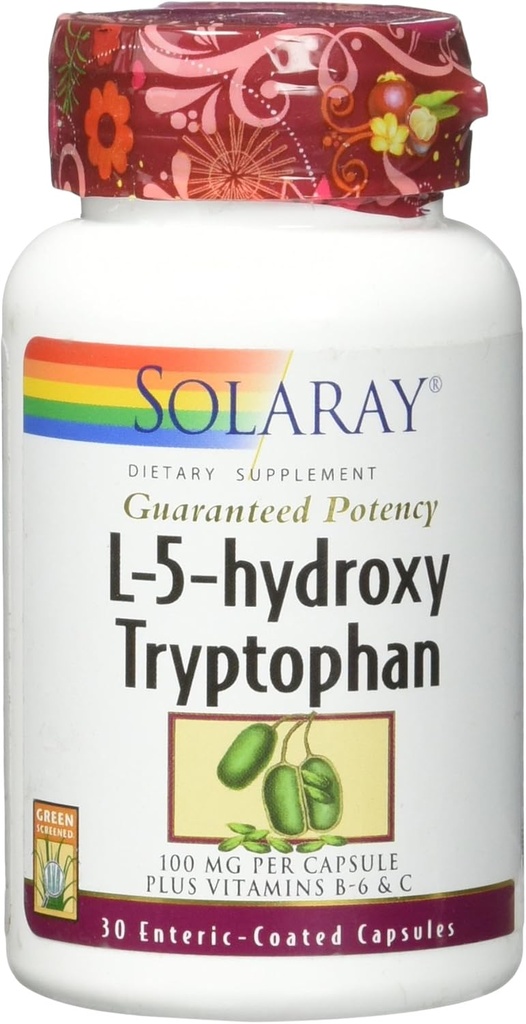 Solaray Garantovaná potence L- 5- HTP + B 6 & C 100 mg Kapsle, 30 Počet
