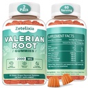 2 Pack Organic Valerian Root Gummies, Přírodní klid pomoci relaxace, Bylinný dodatek pro Mood Support, Melatonin zdarma, Non- GMO, Gluten zdarma, Vegan, Green Grape Flavor, 120 Počet