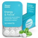 Neurogum Energy Caffeine Mints (144 Kusy) - Bez cukru s L- theanine + přírodní kofein + vitamín B12 & B6 - Nootropní energie a focus dodatek pro ženy a muže - Keto & Vegan, Peppermint Flavor