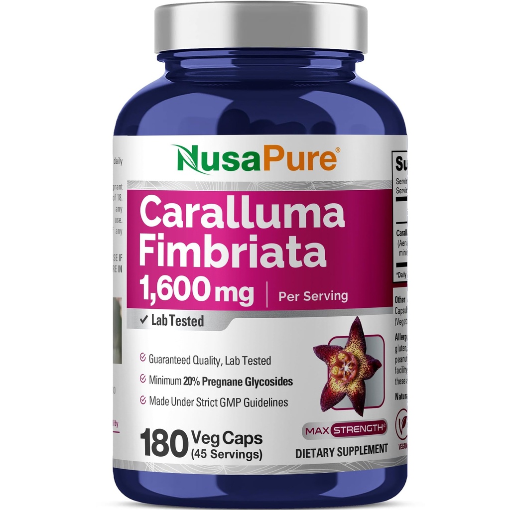 NusaPure Caralluma Fimbriata 1600mg - 180 Veggie Kapsle (Non- GMO, Vegan)