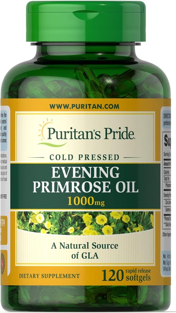 Puritans Pride večer Primrose Oil 1000 Mg s Gla, 120 hrabě