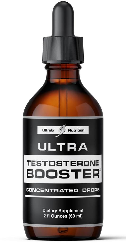 Ultra6 Nutrition Testosteron Booster pro muže - Mens a ženy Zdravotní doplňky - Dodatek s Tongkat Ali + Tribulus Terrestris pro muže Vylepšení - Podporuje svalovou obnovu & Energy Boost