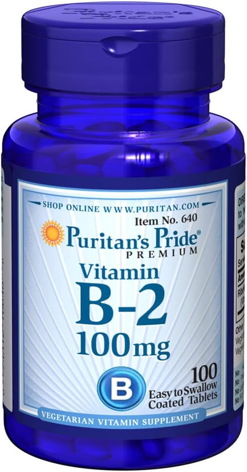 Puritans Pride Vitamin B-2 100 Mg Tablety, 100 Počet