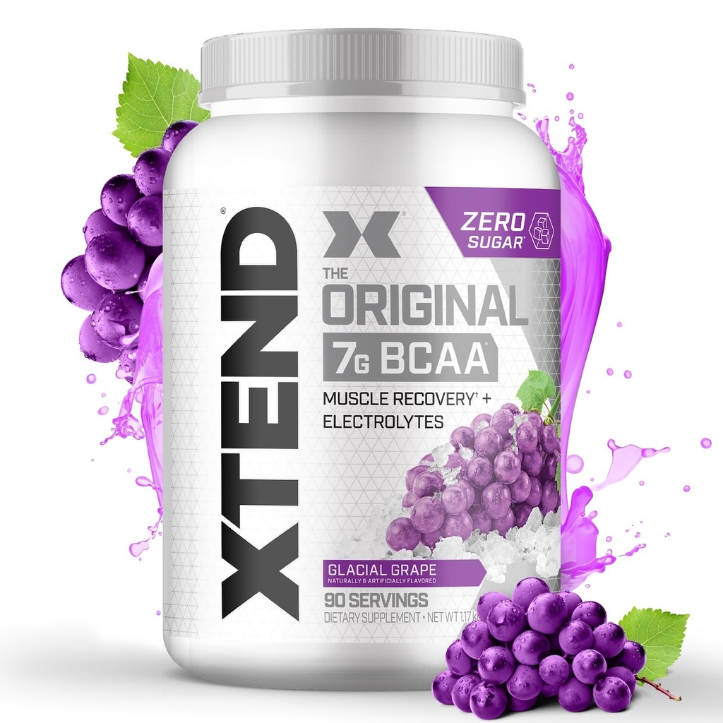 Xtend Original BCAA Powder 7g BCAA a 2.5g L-glutamin, Cukr zdarma příspěvek cvičení Muscle Recovery drink s aminokyseliny pro muže a ženy, 90 Služeb