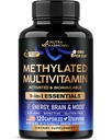 Methylovaný multivitamin - B2, B6, 5-MTHF & B12 PHARMA124; Antioxidanty C & E PHARMA124; Vitamin D3 & K2 - pro muže a ženy - 9- in-1 MTHFR Doplněk k TMG - Energy, Brain & Mood - Vegan - Made in USA - 120 Kapsle